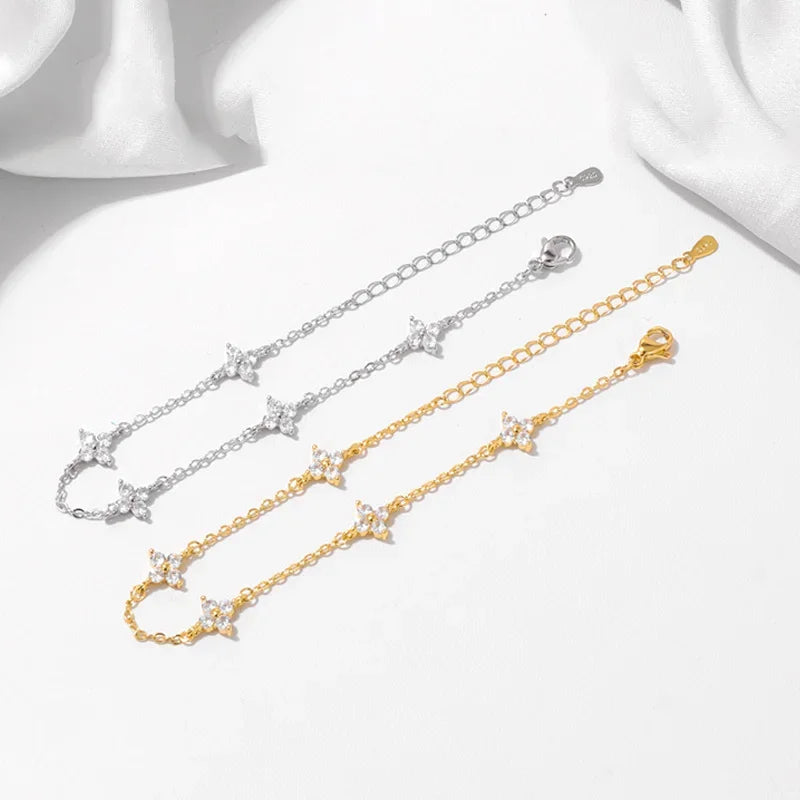Blooming Grace — Sterling Silver Cubic Zirconia Bracelet