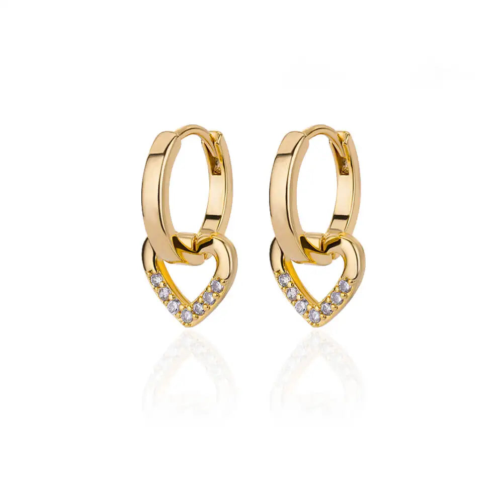 Eternal Spark — Heart Zirconia Drop Earrings