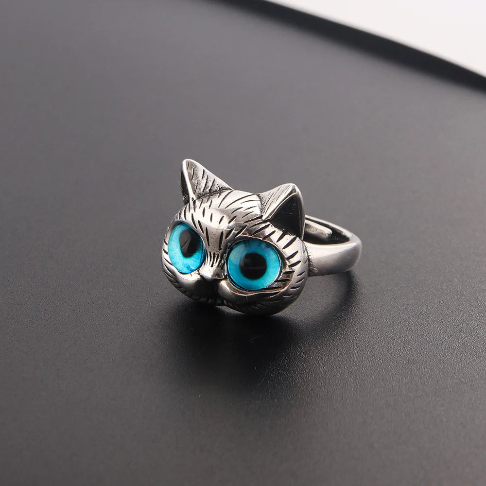 Blue-Eyed Cat Adjustable Ring