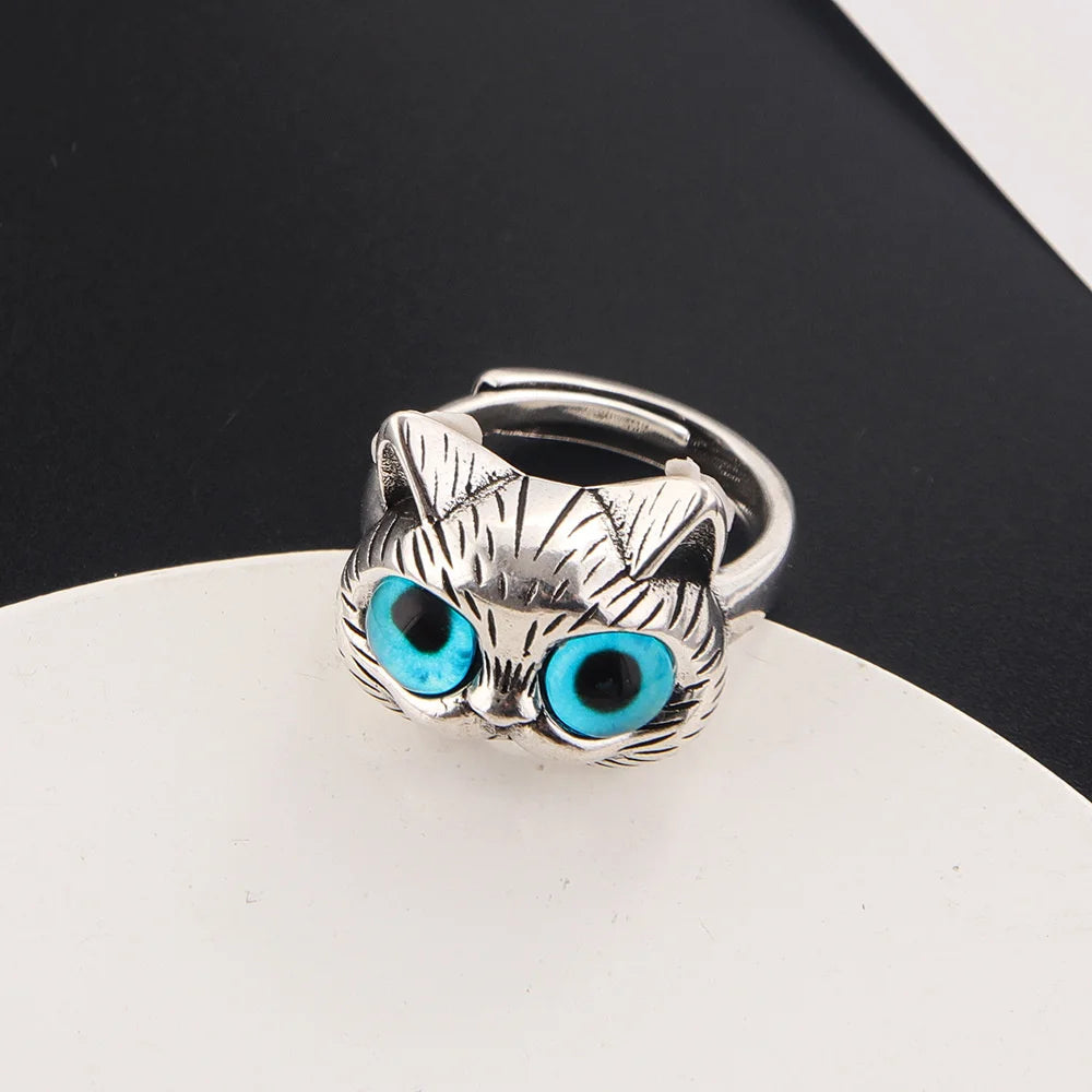 Blue-Eyed Cat Adjustable Ring