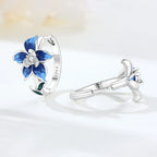 Azure Bloom — Sterling Silver Hoop Earrings