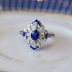 Sterling Silver Sapphire Zircon Ring