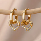 Eternal Spark — Heart Zirconia Drop Earrings