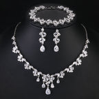 Cubic Zirconia Leaf Jewelry Set