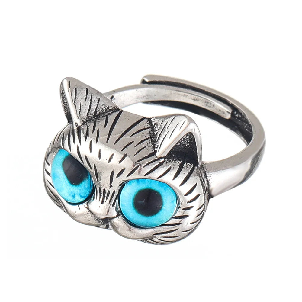 Blue-Eyed Cat Adjustable Ring