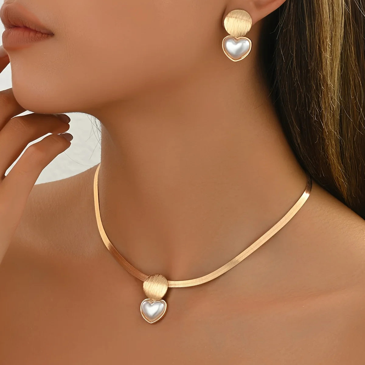 Golden Tides — Heart Jewelry Set