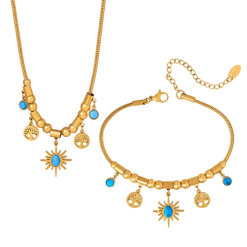 Sunburst Charm Jewelry Set