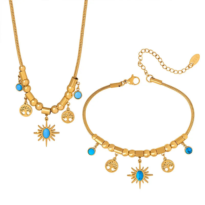 Sunburst Charm Jewelry Set
