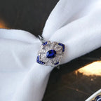 Sterling Silver Sapphire Zircon Ring