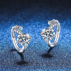 Sterling Silver Moissanite Hoop Earrings
