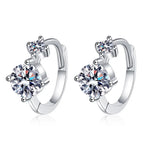 Sterling Silver Moissanite Hoop Earrings